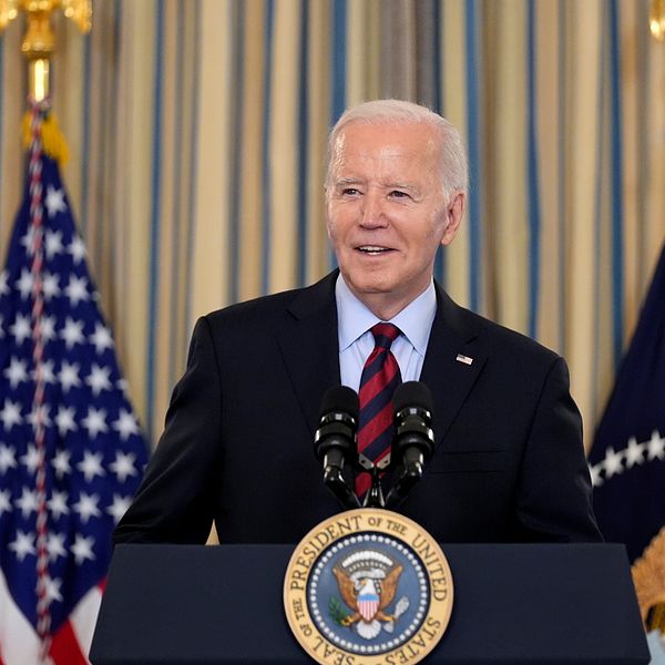 Docent Tomas Ries vid Försvarshögskolan i Stockholm och Joe Biden, USA:s president.