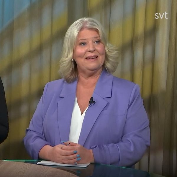 Socialtjänstministern plus en teckenspråkstolk