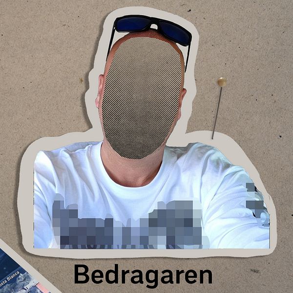 En bedragare hyr ut boenden som inte finns. Här en maskad bild på bedragaren och ett av de lägenheter han hyr ut som egentligen är någon annans.