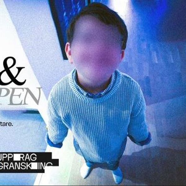 Texten ”Adam & övergreppen” och Uppdrag granskning-logga på en blå bakgrund.