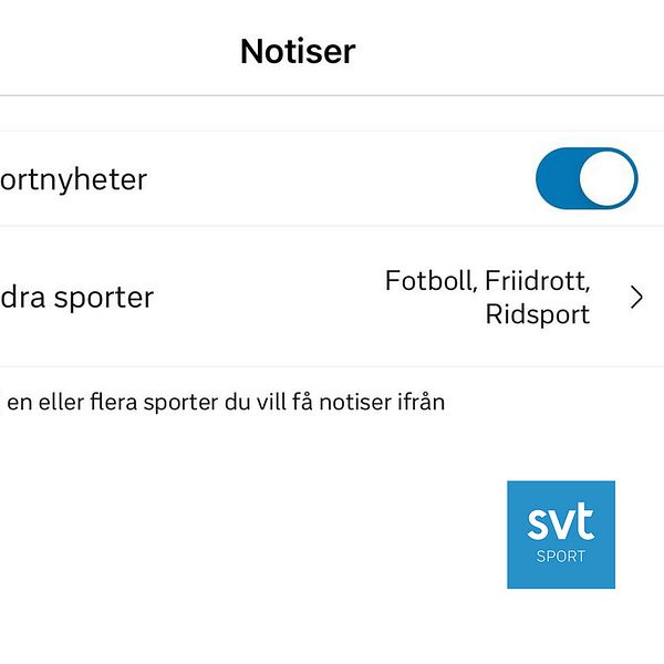 SVT Sport app