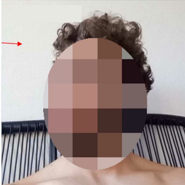 En misstänkt man med blurrat ansikte.