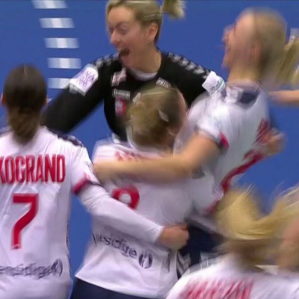 Glädjescener efter Norges finalplats.