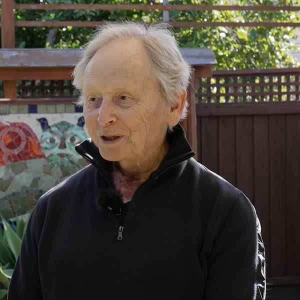 USA-korrespondent Fouad Youcefi och cancerpatienten Michael Dorgan