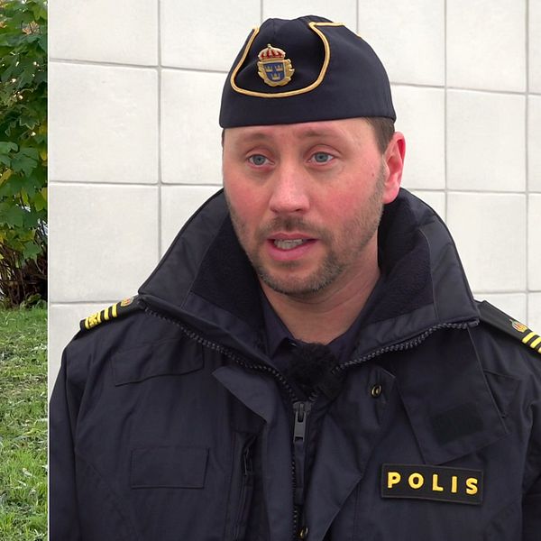 Polisens tekniker undersöker brottsplatsen på Mariehem i Umeå, samt Thomas Palmgren, polisens spaningschef i Västerbotten