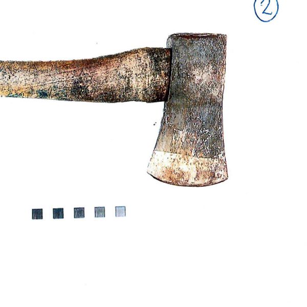 Det misstänkta mordvapnet, en yxa