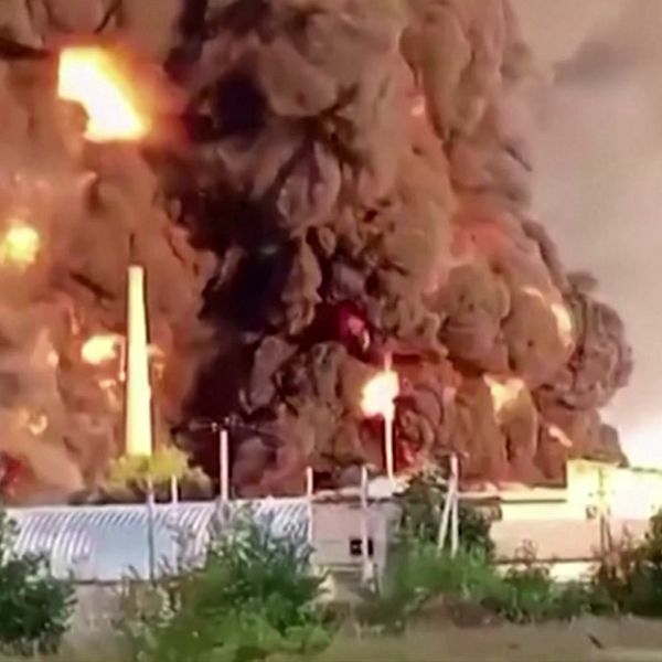 Ukrainska drönare och en brand