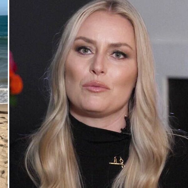 Lindsey Vonn på stranden och i närbild under rehabintervju