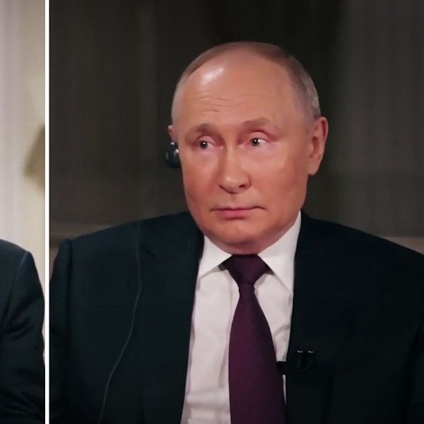 Tucker Carlson och Vladimir Putin.