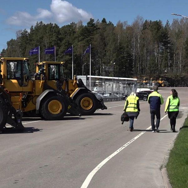 Hjullastare parkerade på Volvo CE i Arvika.