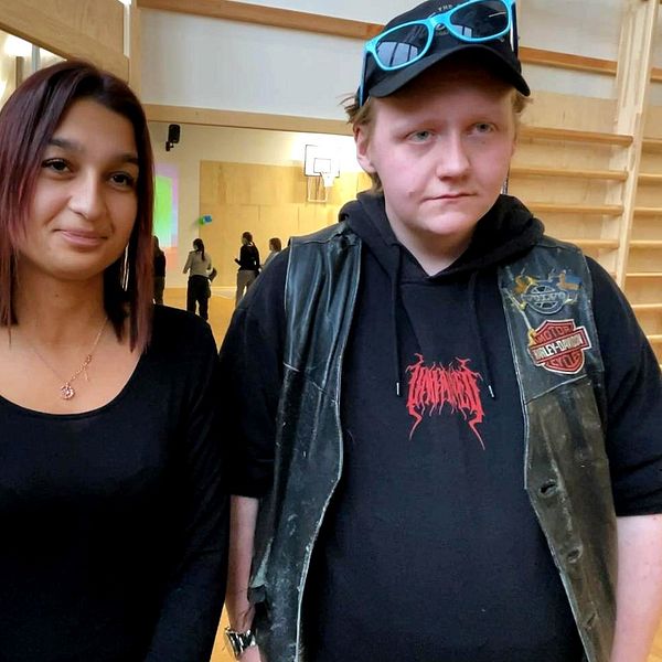Natasha och Leo, elever på anpassade gymnasiet på Västermalmsskolna i Sundsvall