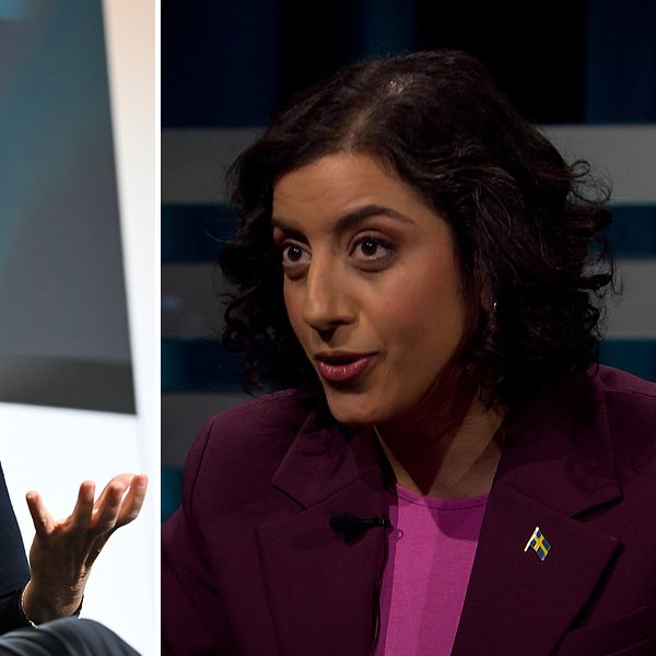 Simona Mohamsson (L) diskuterar friskolefrågan under en intervju.