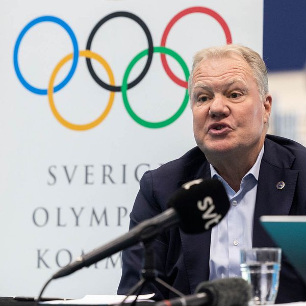 KARL-ERIK NILSSON, ORDFÖRANDE AV RIKSIDROTTSFÖRBUNDET, UNDER EN PRESSTRÄFF GÄLLANDE FÖRSTUDIE OM OS OCH PARALYMPICS I SVERIGE 2030 DEN 15 JUNI 2023 I STOCKHOLM.