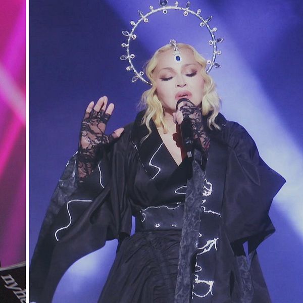 Per Sinding-Larsen och Madonna från hennes senaste turné The Celebration tour