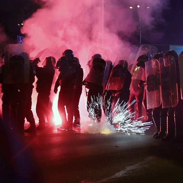 Våldsamma scener i Bulgarien inför fotbollsmatchen mot Ungern
