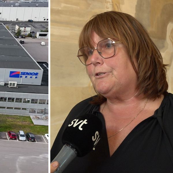 Senior Materials fabrik i Eskilstuna med intervjuad kvinna i förgrunden