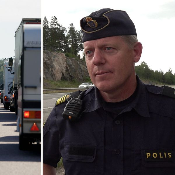 Bilköer och trafikpolisen Peter Henriksson.