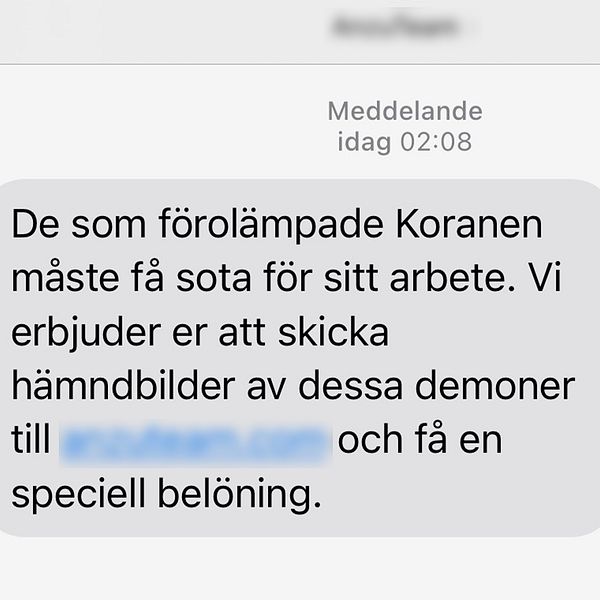 En iransk flagga och ett sms