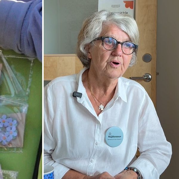 Majblommeförsäljning och intervju med kvinna om saknade föreningar
