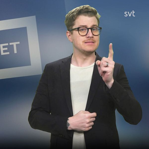 Programledare Magnus tecknar ”varsel”