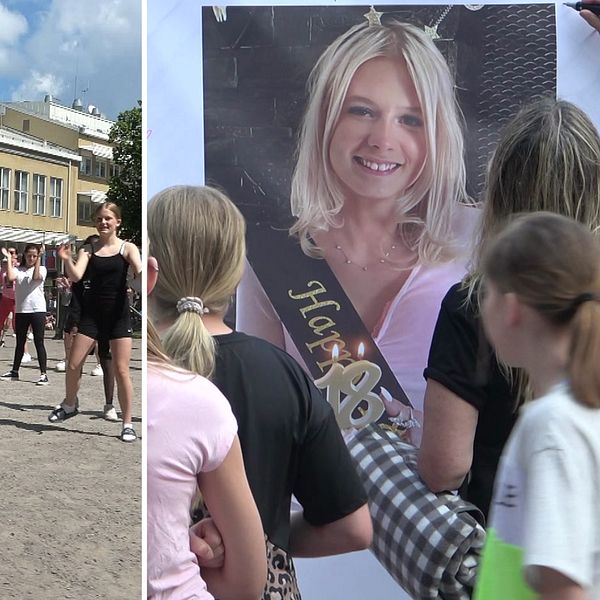 dans och en bild på felicia som omkom i olyckan utanför Kimstad