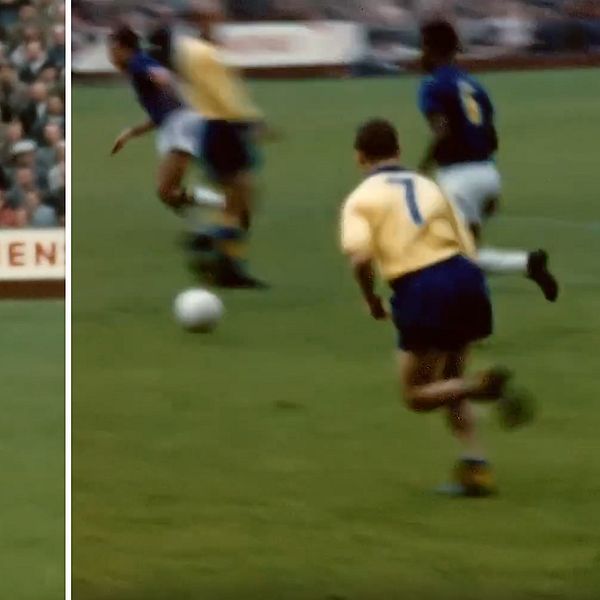 Se de unika färgbilderna från VM-finalen 1958