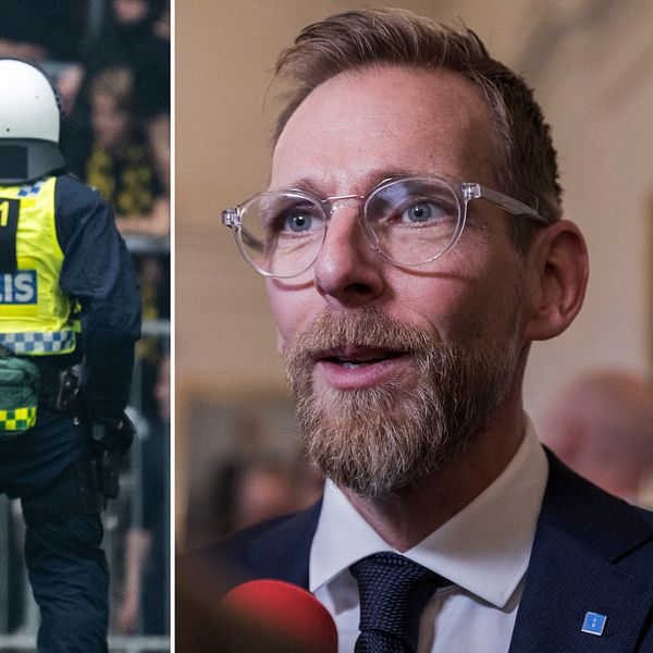 Hör idrottsminister Jakob Forssmed efter skandalscenerna i derbyt