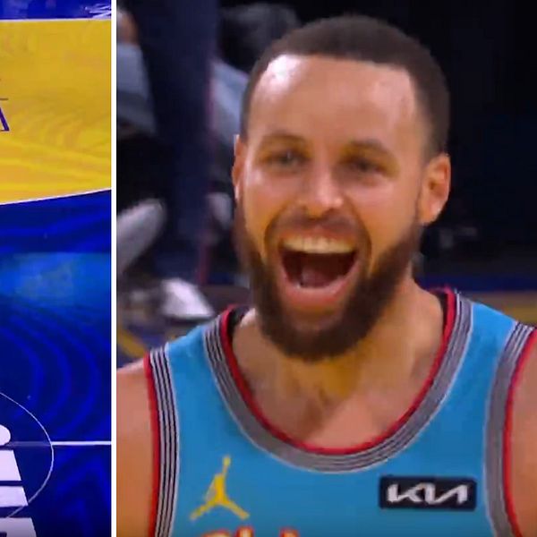 Tvådelad bild. Vänster: basketspelare skjuter ett frikast. Höger: samma spelare i närbild.