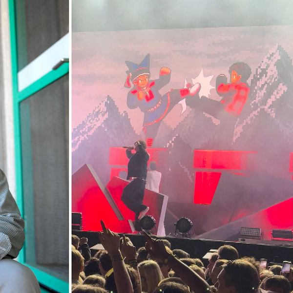 Nils Funcke siter ner bredvid scenen till Brännbollsyran.