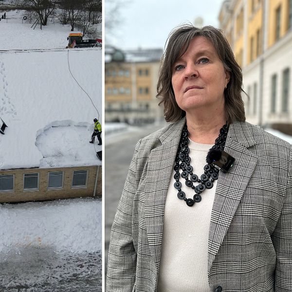 Östra Ersbodaskolans tak skottas efter rasrisk och Karin Isaksson, fastighetschef och teknisk chef vid Umeå kommun