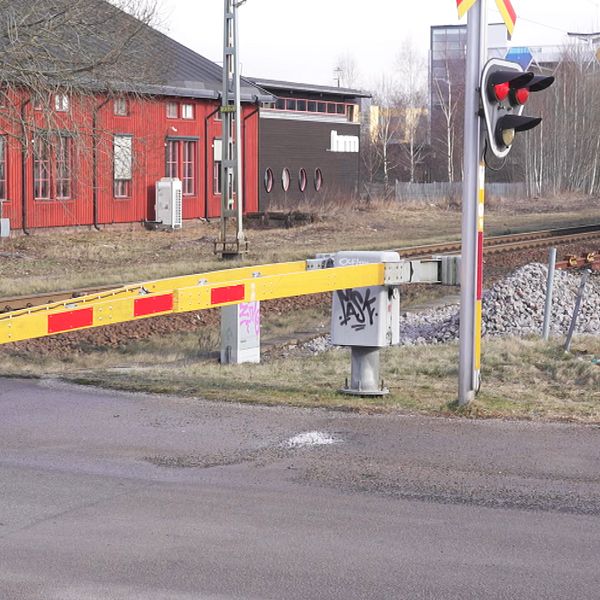 plankorsning i Växjö, järnvägsspår