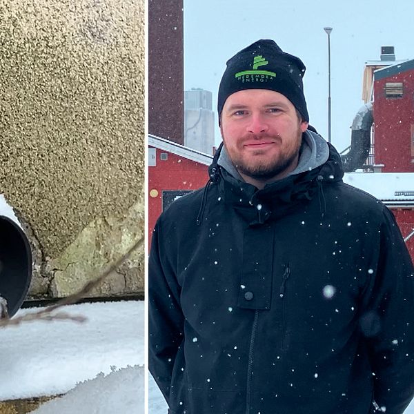 Ett stuprör och en husvägg och en VA-ingenjör på Hedemora Energi