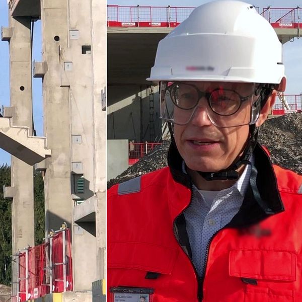 Vasemmalla rakennetaan uutta ammatillisen oppilaitoksen kampusta Helsingin Roihupellossa. Oikealla Lujatalon toimitusjohtaja Harri Savolainen.