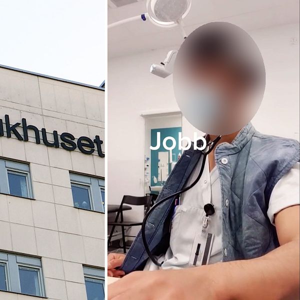 USÖ, Universitetssjukhuset i Örebro. På andra bilden: En skärmdump från TikTok