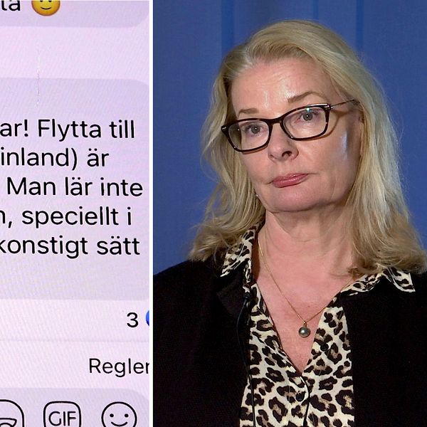 Till vänster: en bild ur en Facebook-grupp där föräldrar tipsar varandra om hur de kan undvika den svenska skolplikten. Till höger: skolminister Lotta Edholm (L)