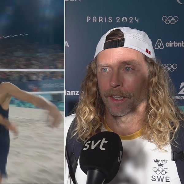 Två unga män till vänster, medelålders man till höger med långt hår