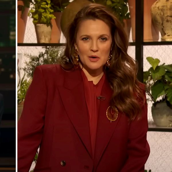 Pratshowvärdarna Bill Maher och Drew Barrymore i sina respektive program.