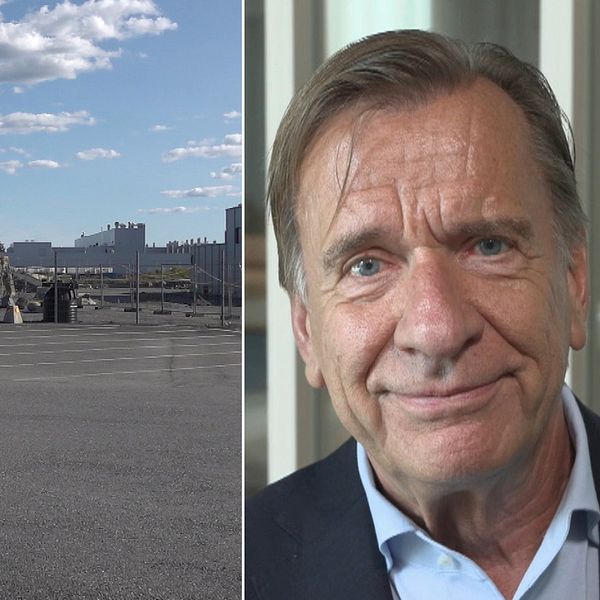 Till vänster den öde parkering utanför Novo Energy-lokalerna, till höger Volvo Cars vd Håkan Samuelsson.