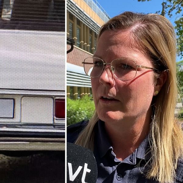 En Mercedes Benz av modell 220D, Josefine Perming som är chef för avdelningen för grova brott hos polisen i Västernorrland.