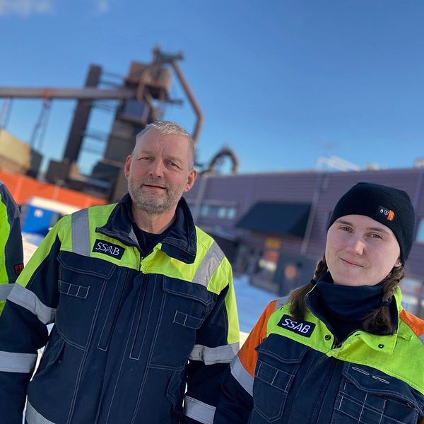 .Erland Engberg, Tomas Karlsson och Ronja Viksten, personal och aktiva inom Metall vid SSAB i Luleå.