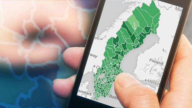 SVT Nyheters bredbandskarta.