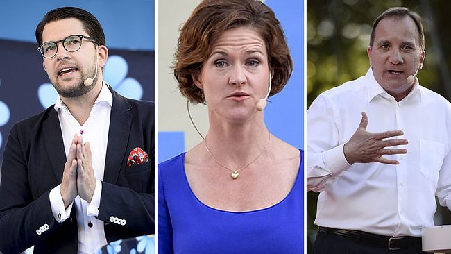 Stefan Löfven, Anna Kinberg Batra och Jimmie Åkesson.