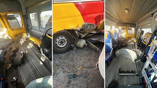 Såhär såg bussen i Västervik ut efter gasexplosionen i maj 2023.