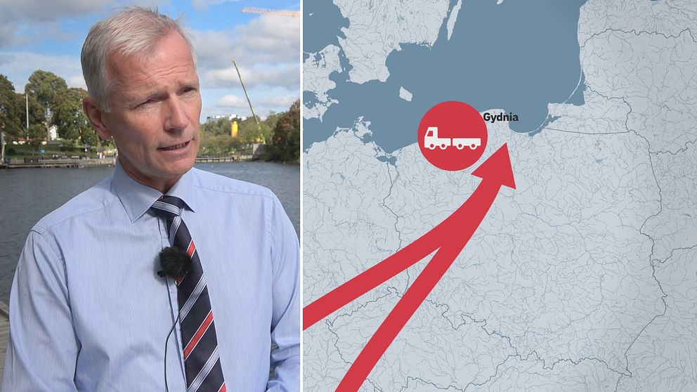En ny linjetrafik mellan Polen och Sverige ska göra det möjligt att förflytta lastbilssläp via vatten istället för att de körs in. Förhoppningen är att minska utsläppen med 60 procent.