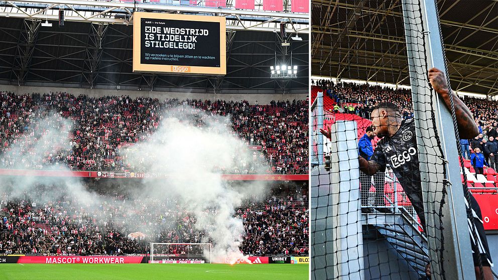 Pyroteknik på Ajax match.