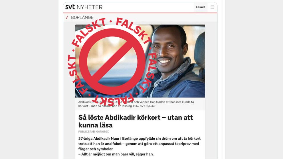 En falsk artikel om körkort.