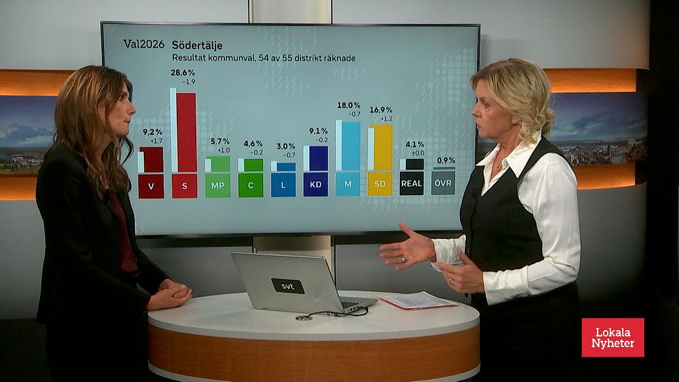 Jenny Madestam intervjuas i studio om Vänsterpartiets ökade stöd i utsatta områden