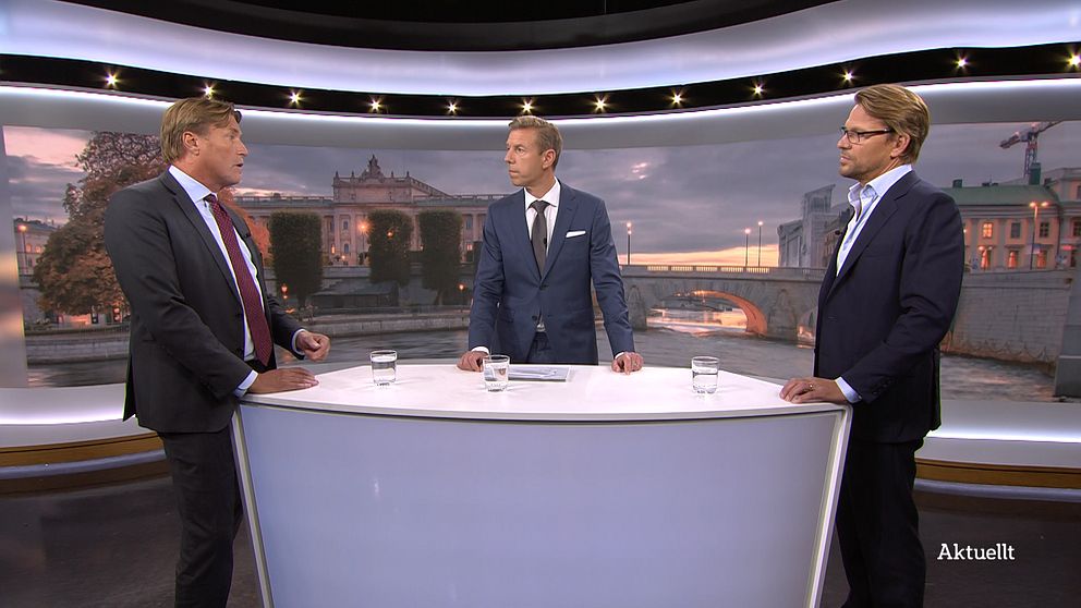 Till vänster Thomas Bodström (S) tidigare justitieminister, till höger PM Nilsson, vd Timbro