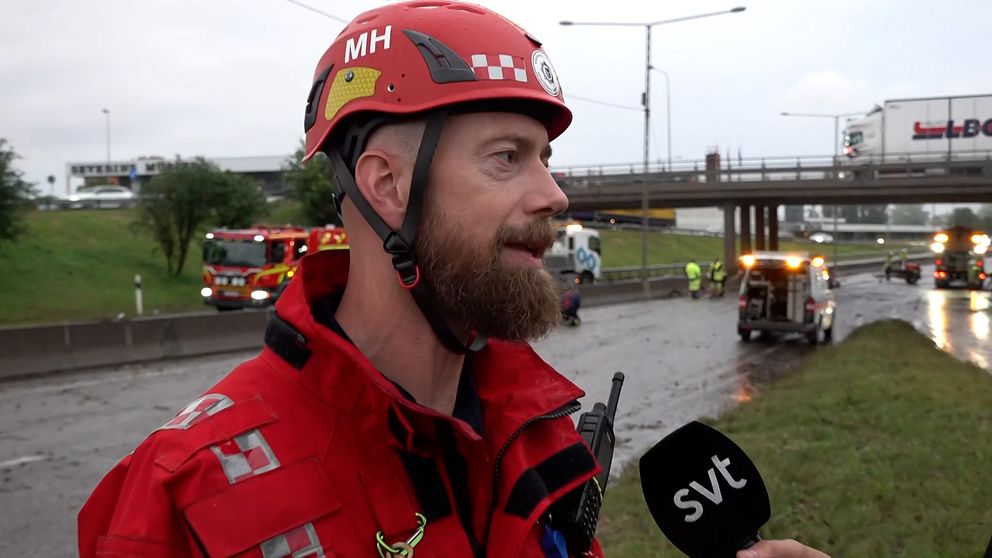 Insatsledaren om ovädret på E4.