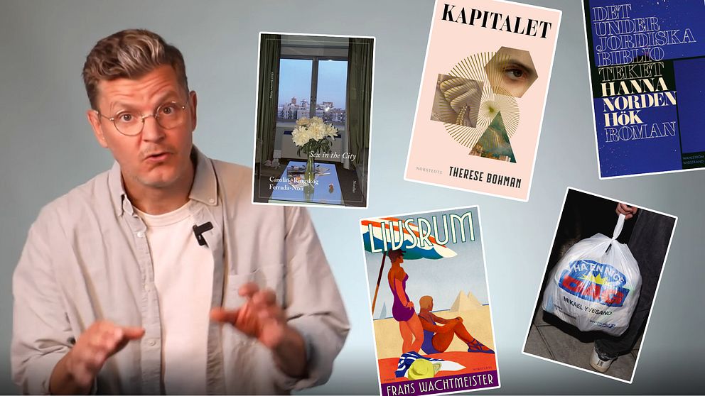 Johan Scheéle visar upp höstens nya böcker i Kulturnyheterna